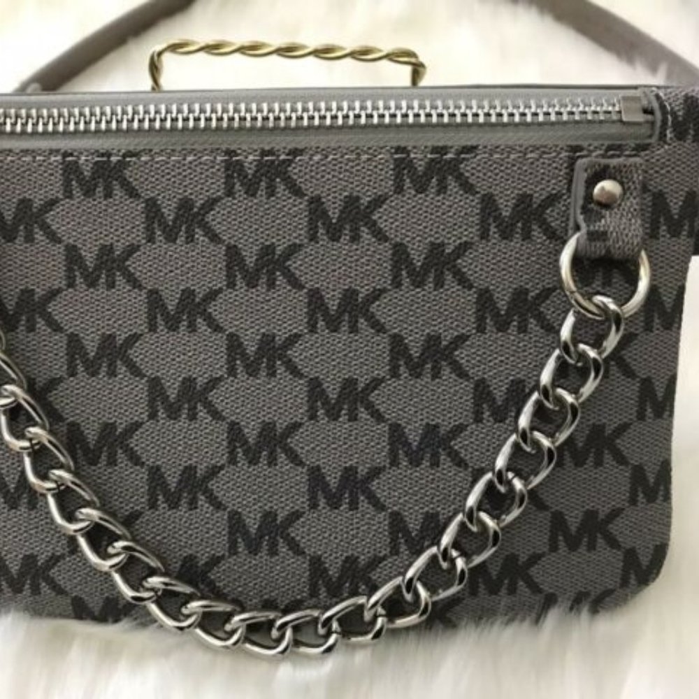 NWT Michael Kors Fanny Pack Belt - Grey - MK Logo